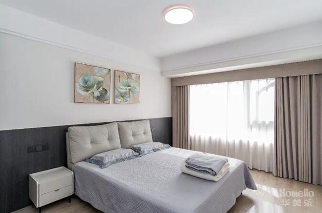 112㎡三室改兩室，一廳兩用布局，感受現(xiàn)代簡約雅居的舒適與魅力